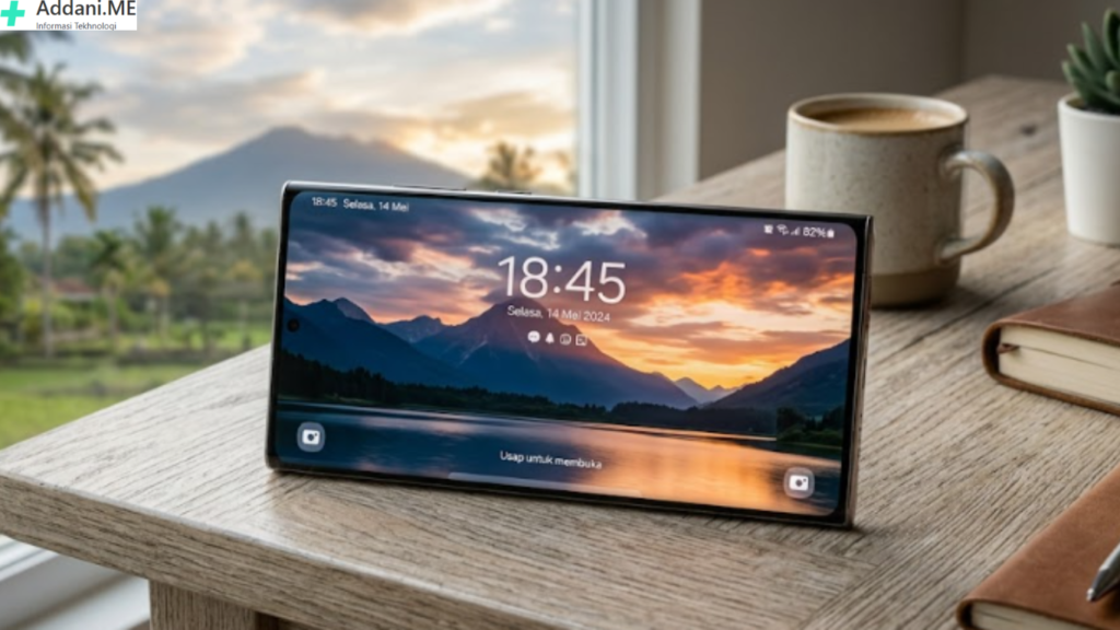 cara menampilkan nama di layar kunci Samsung